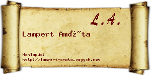 Lampert Amáta névjegykártya